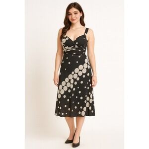 Y2K Citi Dress Womens Size 8 Babydoll Chiffon‎ Polka Dot Retro Coquette Cocktail